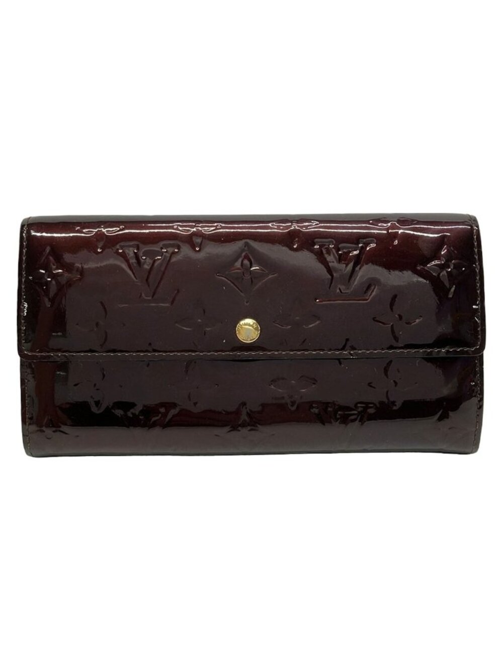 Louis Vuitton Wallet Monogram Vernis Portefeuille Sarah Amarante Leather